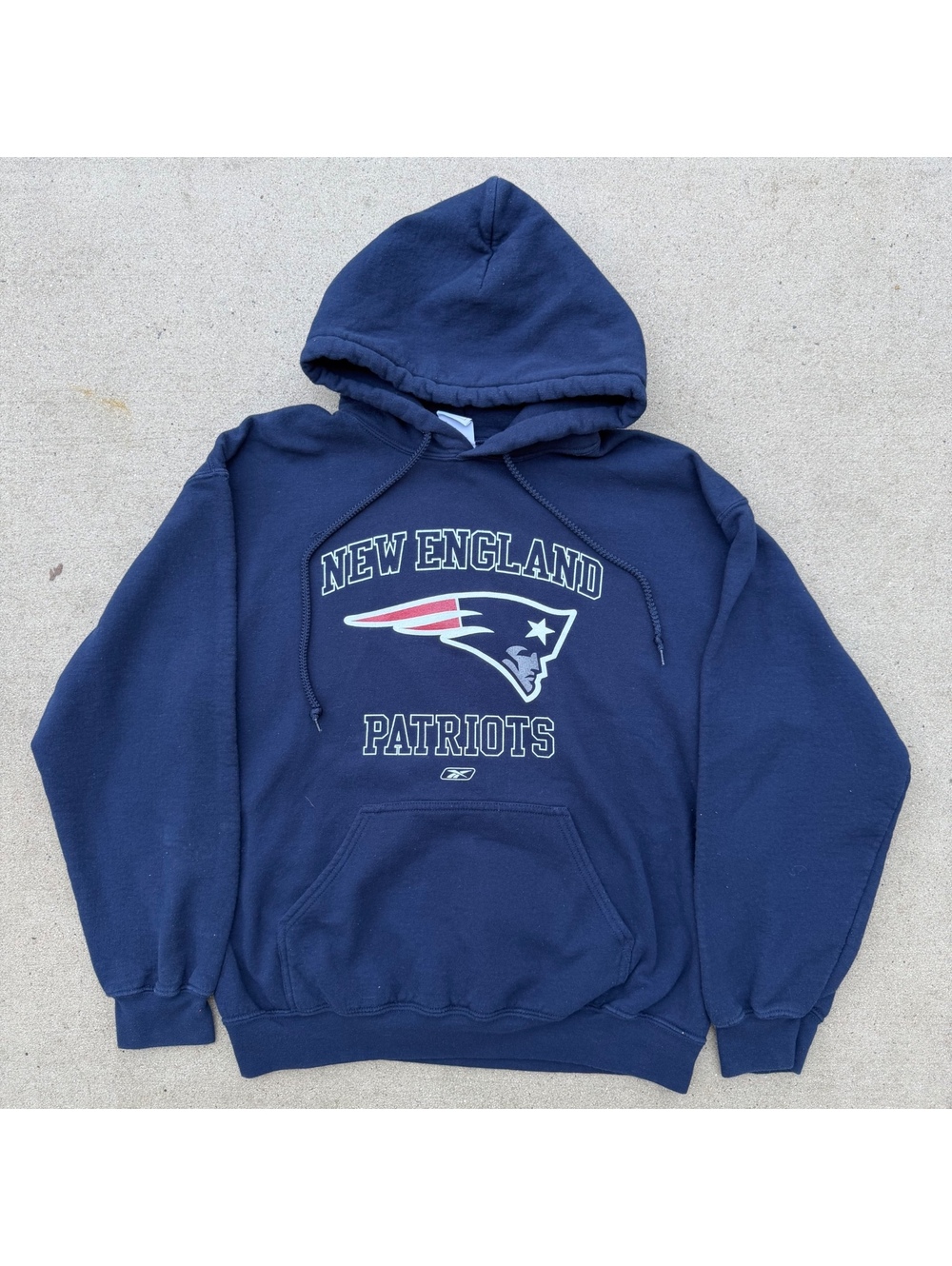 Reebok New England Patriots Hoodie Unisex Adults Medium Navy Sportswear